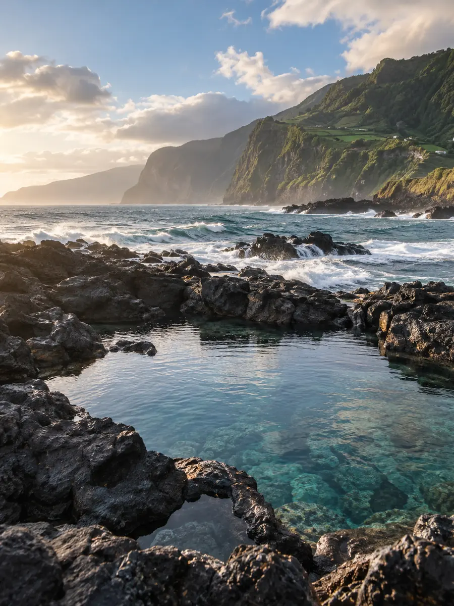 Açores — Lacs de cratère, sentiers bordés d’hortensias et grand large au milieu de l’Atlantique.