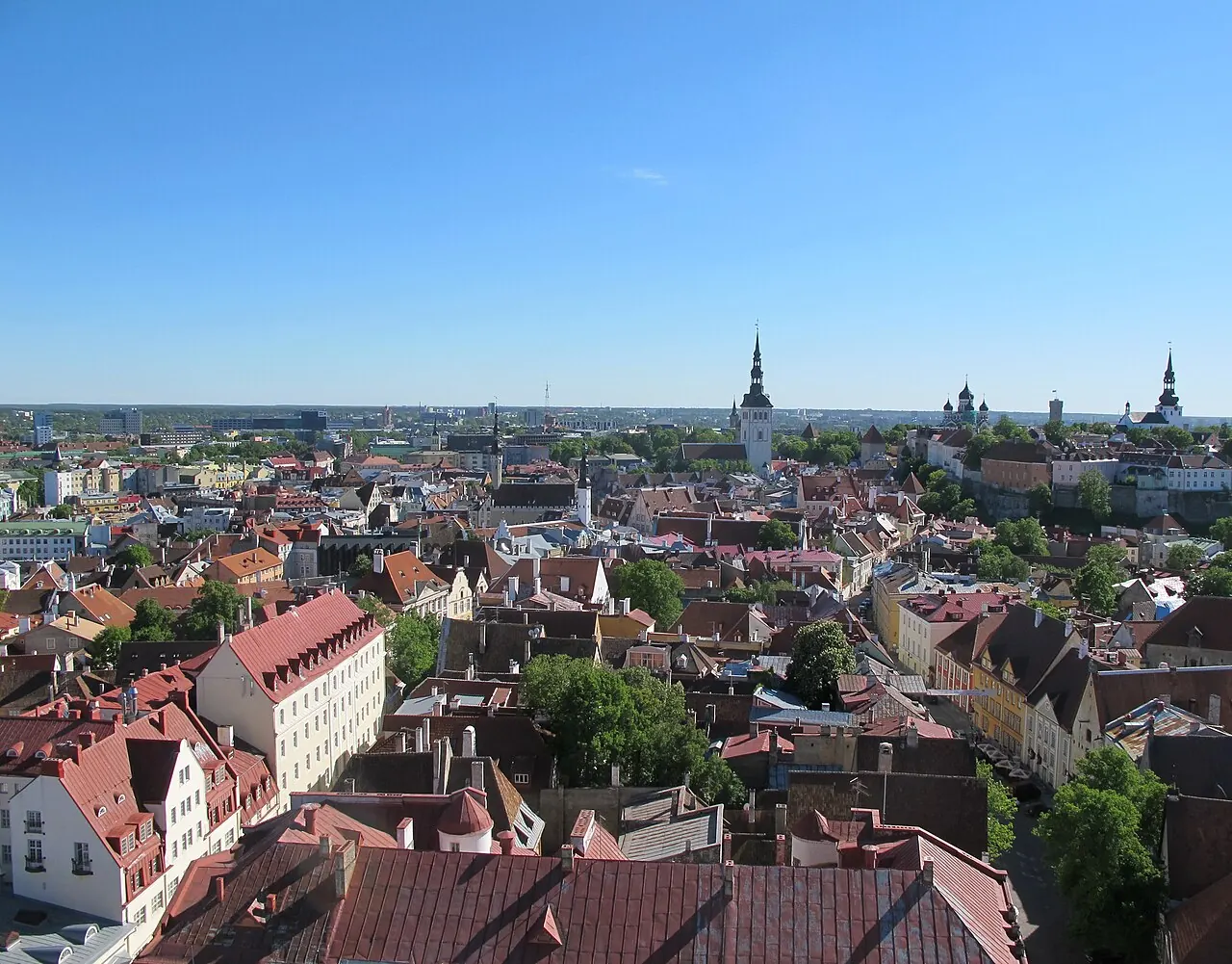 Panorama des toits et des tours de Tallinn